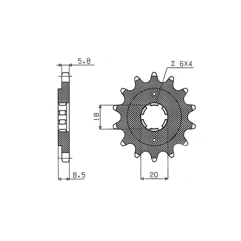 SUNSTAR ZĘBATKA PRZEDNIA 2046 14 HONDA CMX 250`87-`05 (JTF270.14) (ŁAŃC. 520) (204614JT)